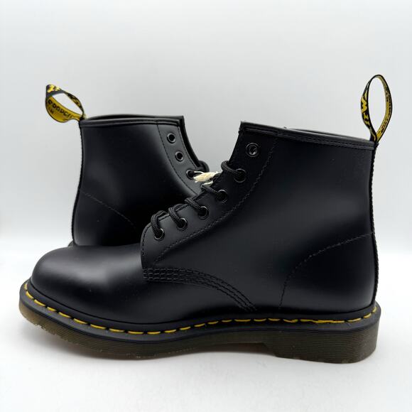 Dr. Martens 101 Yellow Stitch Ankle Boots Womens US 10 EU 42 Black Leather NWOB - Picture 8 of 13